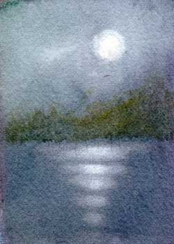 "Moonlight Lake" by Peg Ginsberg, Mt Horeb WI - Watercolor - SOLD